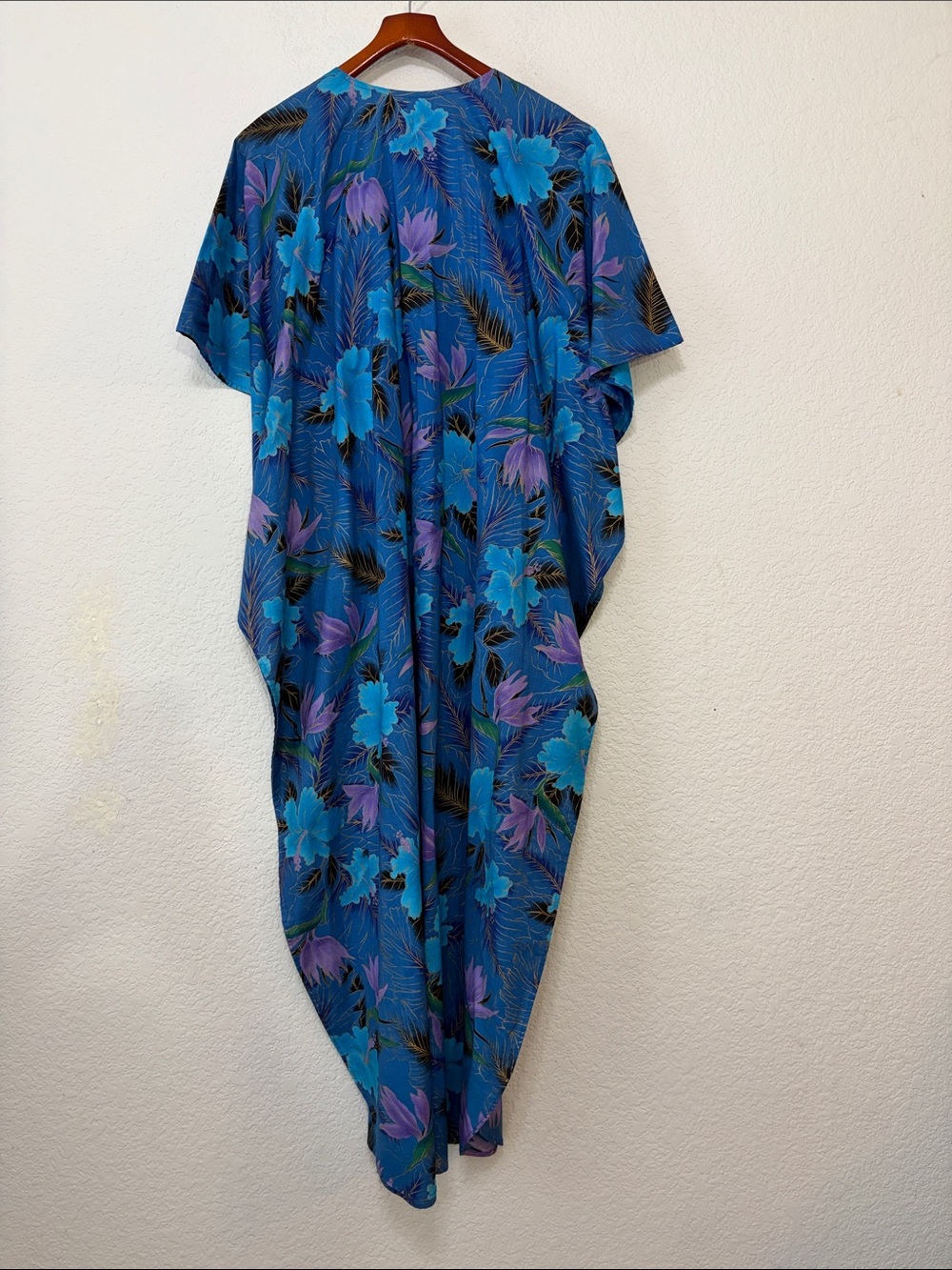 Vintage Handmade Plantation Stitchery Floral Hawaiian Dress Mumu - Picture 9 of 12